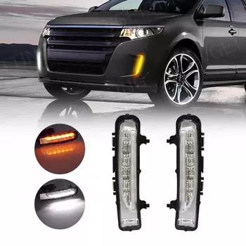 DRL для Ford Edge Everest 2011 2012 2013 2014 светодиодные дневные ходовые огни автомобильные противотуманные фары белые желтые поворотники автомобильные аксессуары