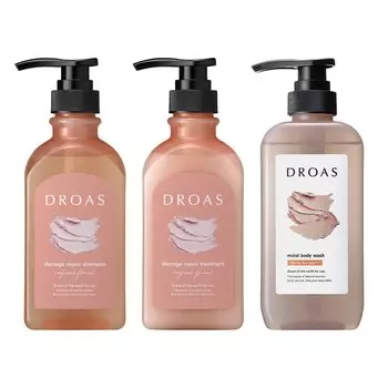 DROAS Набор шампуней и мыла для тела Damage Repair x Moist, 3 предмета