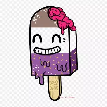 Drop Dead мороженое наклейка для мороженого утюг на теплопередаче печать виниловые нашивки наклейки для одежды DIY аппликации моющиеся нашивки