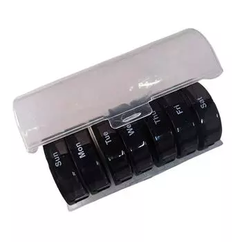 Drug Container 7-Day Splitter Pill Organizer 14-Grid AM/PM Compartments Rainbow Pill Box Reusable 2 Times a Day Daily Pill Box