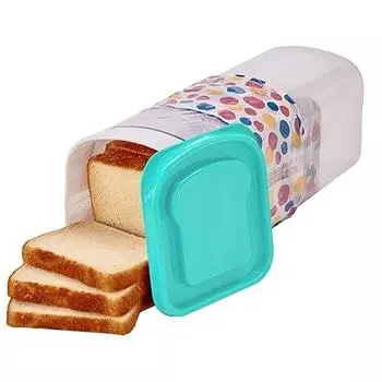 Dry and Fresh Food Storage Box Rectangular Bread Box Kitchen Transparent Cake Container Packaging Box Bread Partner зелёный