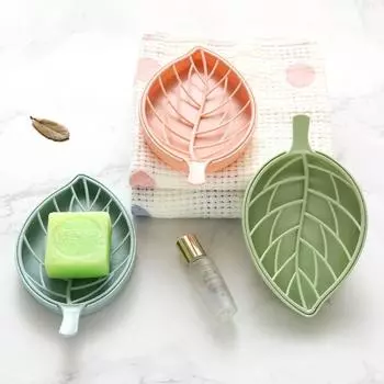 Drying Plastic Easy to Clean Storage Tray Draining Rack Soap Container Box Soap Dish Sponge Holder зелёный