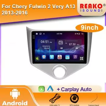DSP Android Авто Радио Для Chery Fulwin 2 Very A13 2013-2016 Автомобильный Мультимедийный Плеер Navi GPS Стерео Без 2din DVD 4 core 1GB+32GB carplay