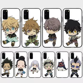DT42 Cute Black Clover Case for Xiaomi Poco X6 X4 M5 M6 F5 F6 C65 C55 C50 C51 C40 Redmi Note 7 8 14C A3X 13C 12C 11 10A 9C Pro Black Sofe Cover Redmi Note 9T 5G эбеновый