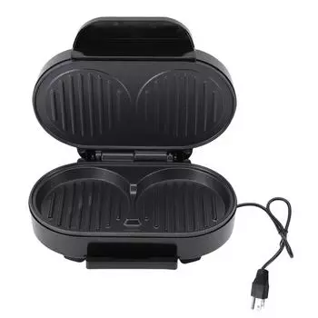 Dual Breakfast Sandwich Maker Fast Cooking Non Stick Egg Burger Machine for Home Use Silver Black EU Plug