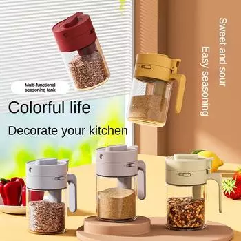 Dual-Design Spice Jar with Separate Spoon - Kitchen Seasoning Container for Salt and Spices, Home Storage Organizer