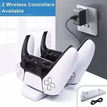 Двойное быстрое зарядное устройство для беспроводного контроллера PS5 USB Type-C зарядная док-станция для джойстика PS5 геймпад игровая консоль аксессуары белый