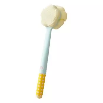Dual-Sided Long Handle Bath Brush Multifunctional Shower Brush Dopamine Flower Bath Brush Bathroom Style C