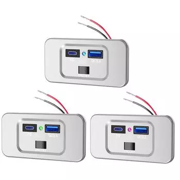 Dual Usb Car Charger Socket For Car Truck Charging 12v/24v Pd 3.0 Usb Charger Outlet Panel Power Adapter Accessories F8g0