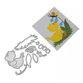 Ducks Butterflies Flowers Frame Metal Silvery Stencil Embossing Cutting Dies For Diy Scrapbooking Paper Album Cards Making серебряный