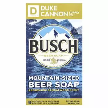 Duke Cannon Supply Co., мыло Busch® Mountain Size Beer, освежающий аромат сандалового дерева, 10 унций.