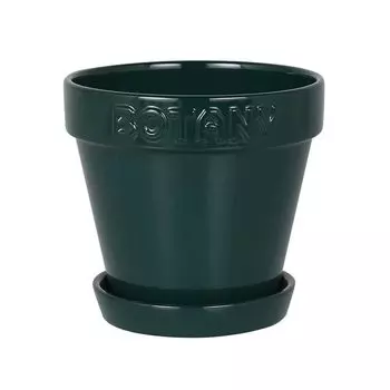 Dulton Кашпо Botany Pot 5 Зеленый Цветочный горшок, украшенный тисненым логотипом и земляными цветами BOTANY 5 Высота Диаметр 15см Нет. 13.8см G21-0395M/GR зелёный