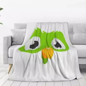 Duolingo Owl Duo Blankets Flannel Portable Throw Blanket Sofa Throw Blanket For Home Bedroom Office Throws Bed Wilt 30x40in