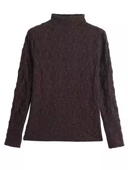 Duplex Collar Light Luxury Base Shirt for Women with Velvet Thickened Versatile Autumn and Winter Wear Long-sleeved T-shirt for Women M чёрный
