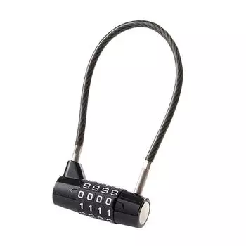 Durable 4-digit Cable Password Lock Multifunctional Soft Steel Cable Lock Rust-proof Zinc Alloy Suitcase Lock Bicycle