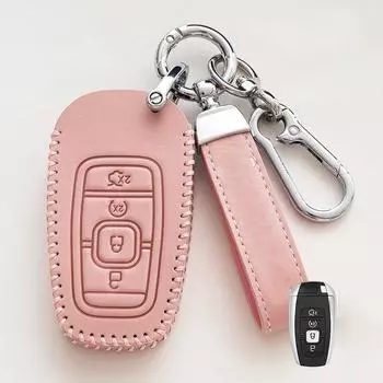 Прочный чехол для автомобильного ключа сумка для Lincoln Continental MKC MKZ MKX Navigator Z Nautilus Aviator Corsair 2017 2018 2019 2022 брелок For Lincoln коричневый