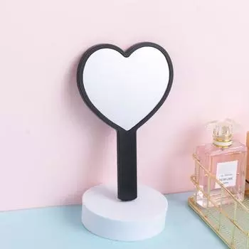 Durable Cute Heart Handle Mirror Sweet Compact Love Makeup Mirror Personalized High Definition Vanity Mirror Dressing