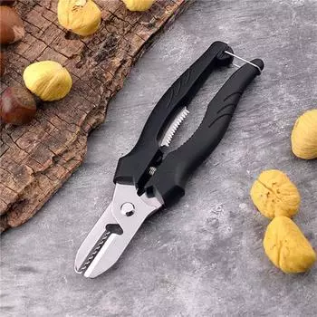 Durable Nut Tool Chestnut Scissors Labor Saving Sturdy Chestnut Peeler Stainless Steel Chestnut Sheller коричневый
