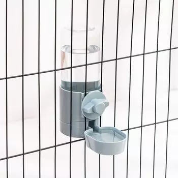 Durable Plastic Dispenser Cage Hanging Water Bottle Pet Bowls Food Container Drinker Feeder Pet blue-Drinker