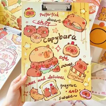 Durable Writing Clipboard Capybara File Folder Board Clamp Paper Organizer School Office Supply Style C