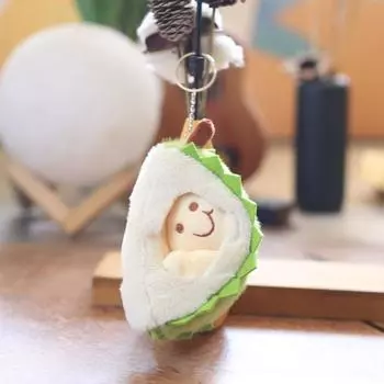 Durian Fruit Plush Keychain Soft Pp Cotton Stuffed Toy Bag Pendant Gift For Kids