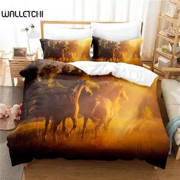 Dusk Horse Bedding Set Duvet Cover Set 3d Bedding Digital Printing Bed Linen Queen Size Bedding Set Fashion Design EU single(135x200cm)