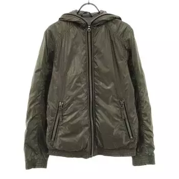 DUVETICA Hooded Down jacket 46 khaki Pocketable Cotton lining Men s Used