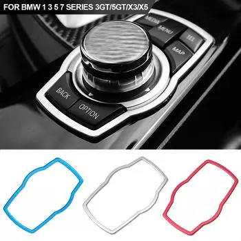 DWCX Car Styling Interior Multimedia Buttons Cover Molding Trim For BMW 1 3 4 5 7 Series X1 X3 X4 X5 X6 E81 E87 F30 2013 2014 серебряный