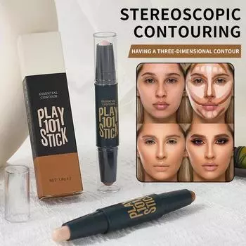 Двойная головка High Light Sleeper Silkworm Contouring Stick Concealer Shadow Stick естественным образом увлажняет, отбеливает и осветляет Набор длительного макияжа 01#