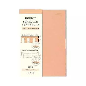 Двойной блокнот Midori Schedule Notebook 2025 B6 Monthly ToDo Orange 22323006 (Начиная с октября 2024 г.)