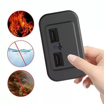 Двойной USB автомобильный разъем для зарядного устройства 12 В/24 В 3,1 А 4,8 А USB-разъем для зарядки адаптер питания для мотоцикла, кемпера, грузовика, квадроцикла, лодки, автомобиля, автофургона чёрный