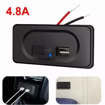 Двойной USB автомобильный разъем для зарядного устройства 4.8A 3.1A 12V/24V USB зарядное устройство розетка панель адаптер питания панель для грузовика кемпер караван аксессуары