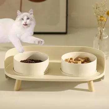 Двойные миски для кошек, кормушка с регулируемой высотой, поилка для домашних животных, кошек, миска для воды, приподнятая поилка, принадлежности для котят, кормушки для собак, блюдо