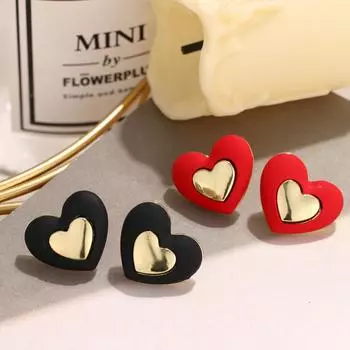 Двойные серьги любви, женские модные тенденции, индивидуальные ювелирные серьги, аксессуары для вечеринок