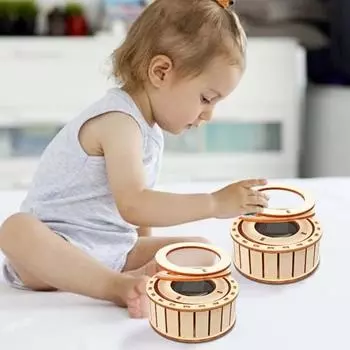Двойные солнечные кольца STEM Science Kit Kids Wooden 3D Puzzle Set DIY Educational Science Experiment Projects Crafts Building Toy Toddler Boys Girls Gift A