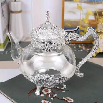 Дворцовый золотой стеклянный чайник, кухонный металлический холодный чайник, кофейник, европейский стиль, украшение дома, стеклянная посуда, подарки на день рождения и свадьбу золотой