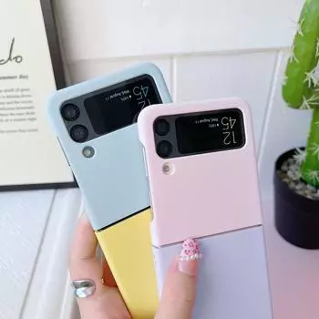 Двухцветный чехол для телефона Samsung Galaxy Z Flip 1 2 3 4/Z Fold 3 4 Защитная задняя крышка For Z Flip 4