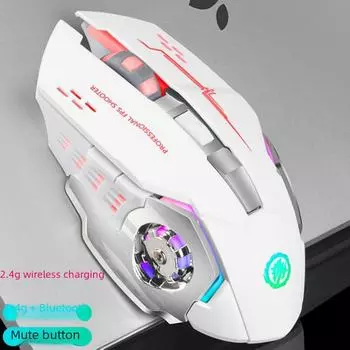 «Двухрежимная бесшумная игровая мышь Bluetooth с подсветкой»