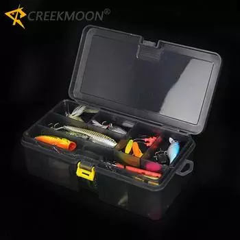 Двухслойная коробка для рыболовных приманок, воблер, крэнкбейт, свимбейт, ящик для хранения приманок, полупрозрачный органайзер для рыболовных снастей, чехол для аксессуаров