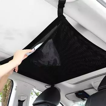 Двухслойная сетчатая сумка для хранения на крыше автомобиля Single layer without zipper чёрный