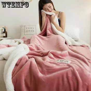 Двухслойное утолщенное одеяло из овечьей шерсти, одеяло из коралловой шерсти, двойное одеяло, офисное одеяло с ворсом, фланелевое одеяло 100*120 розовый