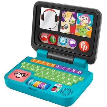 Двуязычный компьютер MATTEL Fisher Price Finger Play and Chat Doggie HMV95 [Образовательный/Цифры/Английский/Иностранные языки] [6-36 месяцев] [Подарок]