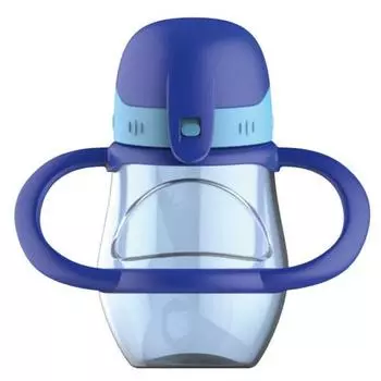 Двуручная соломенная чашка Buzz, 300 мл, с защитой от проливания, синяя, 1 шт.