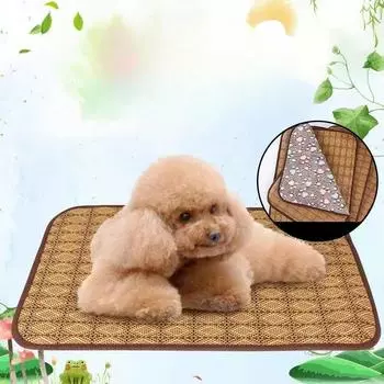 Двусторонний летний коврик для собак Летний спальный коврик для плюшевых мишек Собачья будка Летний коврик для кошек S 40 * 29CM