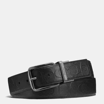 Двусторонний ремень с пряжкой Coach Harness, длина 38 мм, черный