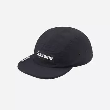 Двусторонняя кепка из овчины Supreme Polartec, черная 23FW