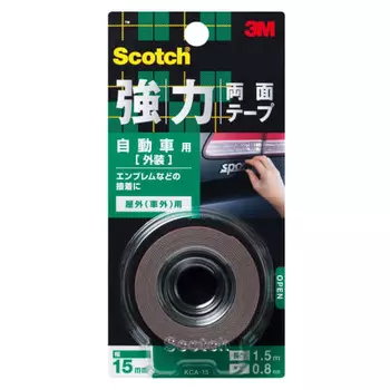 Двусторонняя клейкая лента 3M Scotch Strong для наружной отделки автомобиля 15 мм x 1,5 м KCA-15