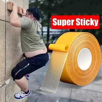 Двусторонняя лента сверхпрочный клей с сеткой из стекловолокна для стен и стекла водонепроницаемая прозрачная монтажная лента 1cm*5m