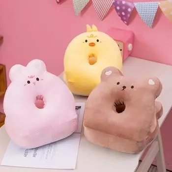 Двусторонняя подушка для сна с рисунком из мультфильма, летняя подушка для сна в классе, офисная подушка для сна с милым выражением, дышащая подушка из ледяного шелка 32cm