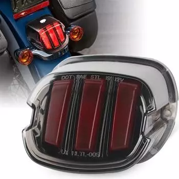 Дымчатый светодиодный задний фонарь Lay Down с подсветкой номерного знака для Harley Sportster 1200 Dyna Lowrider Fat Boy Road King Stop Lamps чёрный